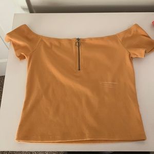 Aeropostale Yellow Off the Shoulder Top
